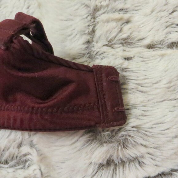 Women's Vanity Fair Flattering Lift Padded Burgundy Striped Lace Bra 38 C New - Picture 11 of 11
